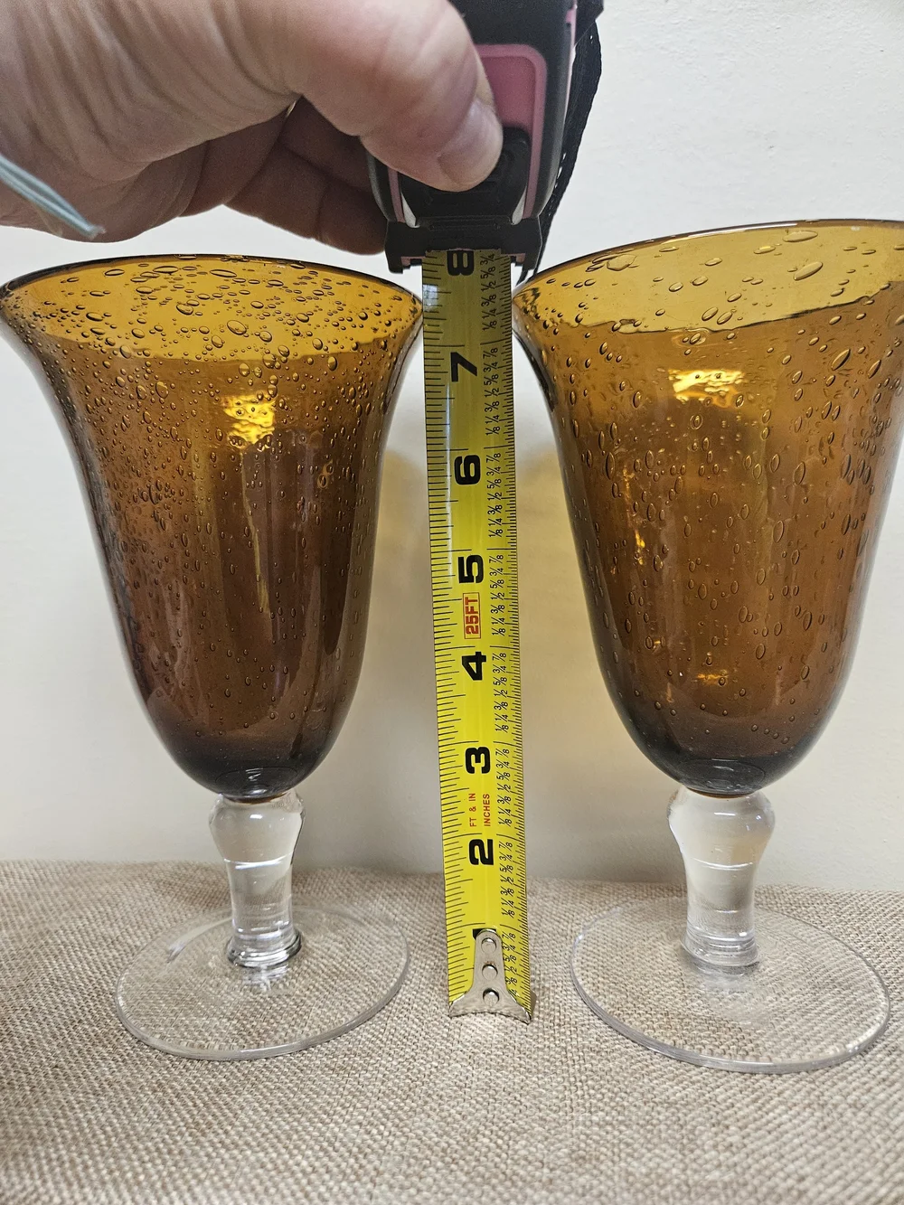 Artland Iris Seeded Footed Iced Tea Glass - Set Of 2